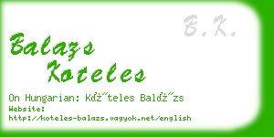 balazs koteles business card